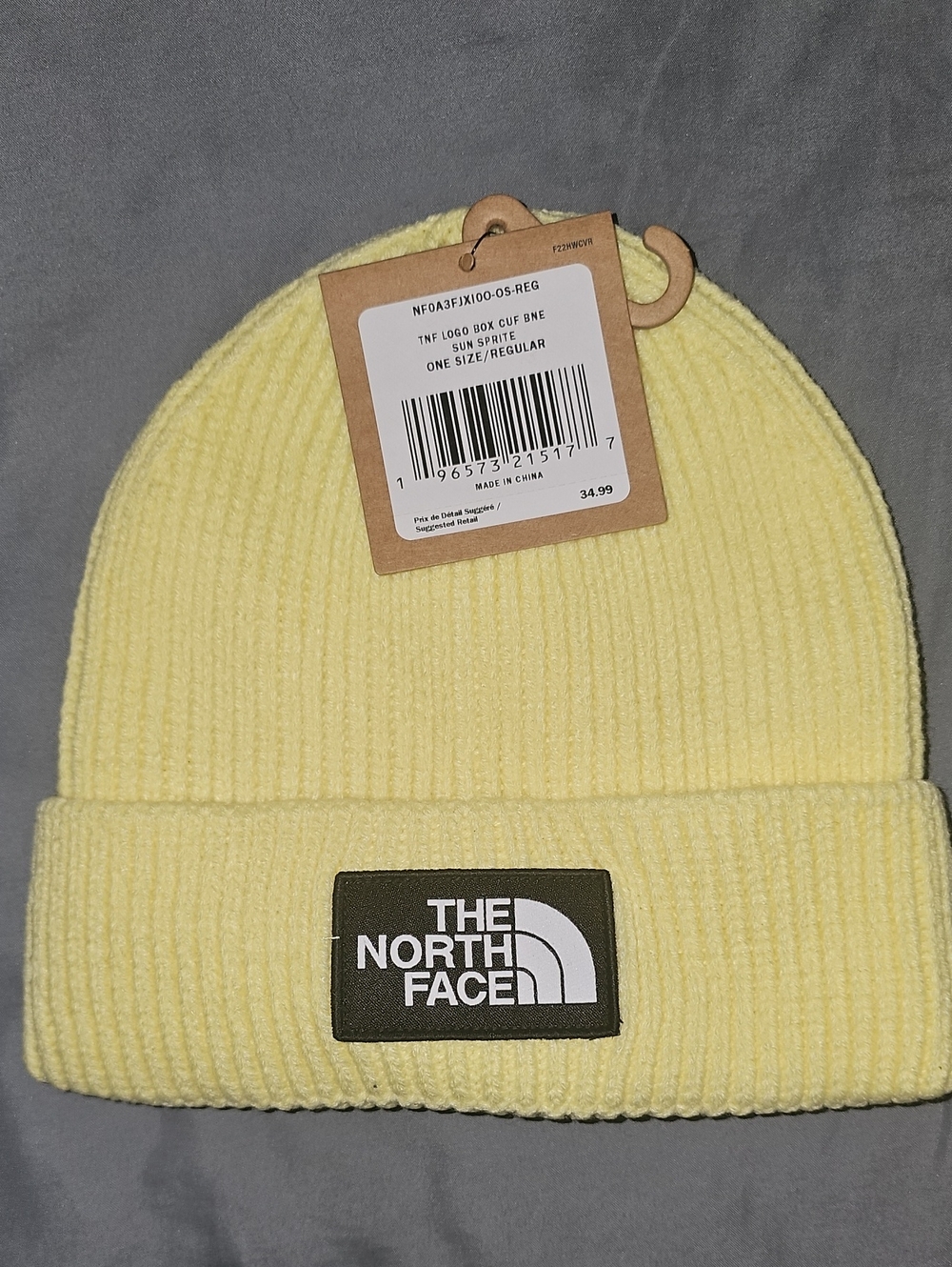 The North Face Ribbed Cuff Beanie - Pale Yellow